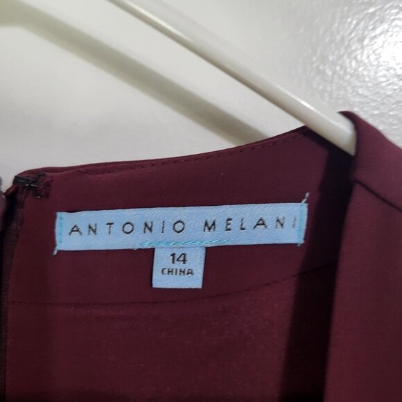 Antonio Melani Women's SZ 14 Kennedy Dressy Jumpsuit Sleeveless Burgundy Wine - Picture 6 of 12